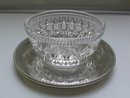 Victorian Silver Plate & Glass Round Covered Dish
