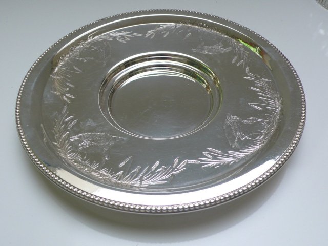 Victorian Silver Plate & Glass Round Covered Dish