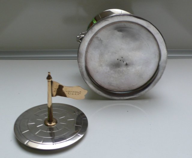 Victorian Silver Plate Castle Shaped Biscuit Box