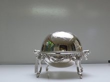 Victorian Silver plate and glass revolving top