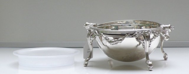 Victorian Silver plate and glass revolving top