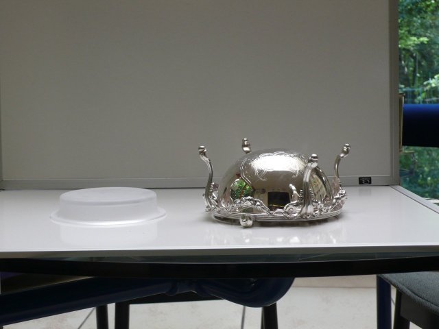 Victorian Silver plate and glass revolving top