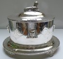 Victorian Silver Plate Oval Egyptian Design Biscuit Box