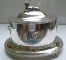 Victorian Silver Plate Oval Egyptian Design Biscuit Box