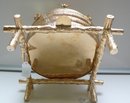 Victorian Gilded Silver Plate Beehive Biscuit Box/Liner