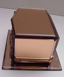 English Deco Peach Glass Jewelry Box