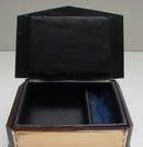 English Deco Peach Glass Jewelry Box