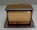 English Deco Peach Glass Jewelry Box