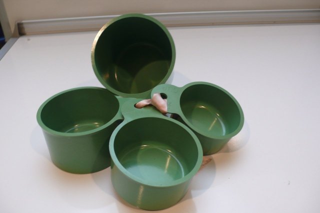 Bakelite Vintage Set of Stacking Green Measuring Cups