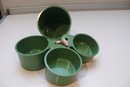 Bakelite Vintage Set of Stacking Green Measuring Cups