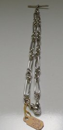 Victorian Sterling Silver Double Prince Albert Chain Necklace