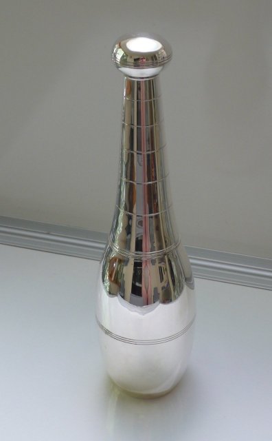 Deco Silver Plate Bowling Pin Cocktail Shaker