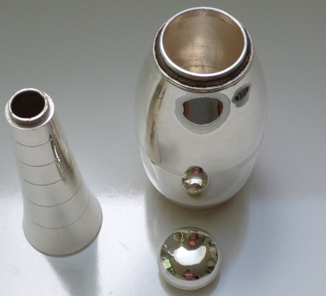 Deco Silver Plate Bowling Pin Cocktail Shaker