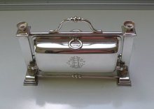 Victorian Silver Plate Small Slim Biscuit Box