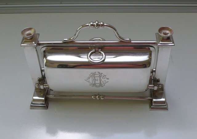 Victorian Silver Plate Small Slim Biscuit Box