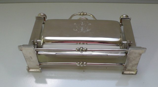 Victorian Silver Plate Small Slim Biscuit Box