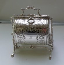 Victorian Silver Plate Embossed Folding Biscuit Box
