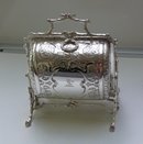Victorian Silver Plate Embossed Folding Biscuit Box