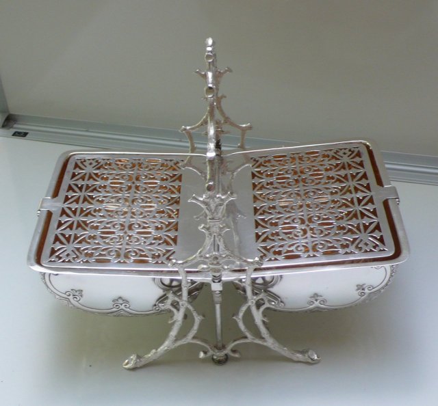 Victorian Silver Plate Embossed Folding Biscuit Box
