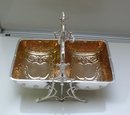 Victorian Silver Plate Embossed Folding Biscuit Box