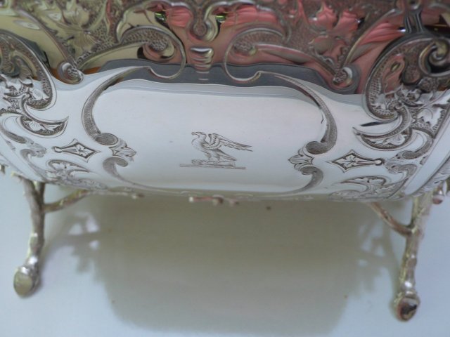 Victorian Silver Plate Embossed Folding Biscuit Box