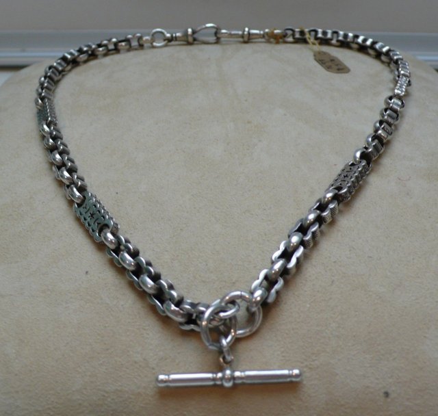 Victorian Sterling Silver Prince Albert Necklace