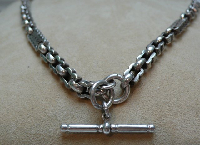 Victorian Sterling Silver Prince Albert Necklace