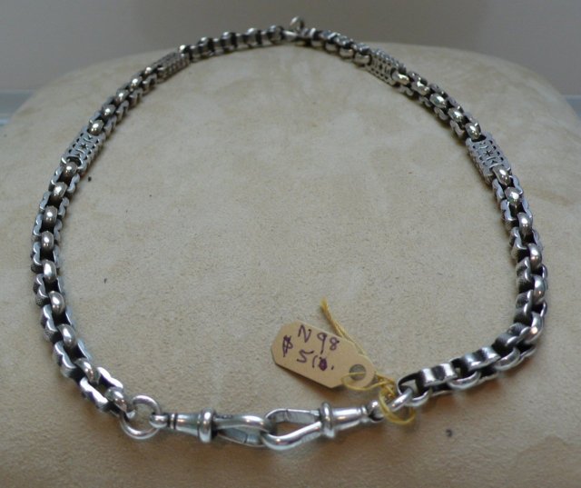 Victorian Sterling Silver Prince Albert Necklace