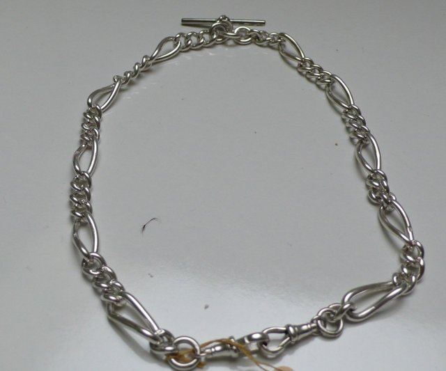Victorian sterling silver Prince Albert Necklace