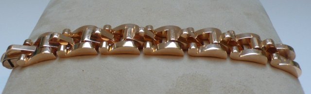 18 Kt. Rose Gold 1940's Chunky Link Bracelet