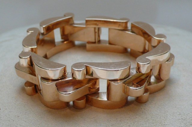 18 Kt. Rose Gold 1940's Chunky Link Bracelet