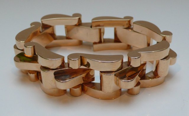18 Kt. Rose Gold 1940's Chunky Link Bracelet