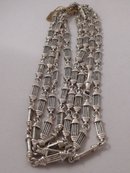 Victorian Sterling Silver long chain link necklace