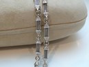 Victorian Sterling Silver long chain link necklace