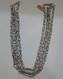 Victorian Sterling Silver long chain link necklace