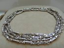 Victorian Sterling Silver long chain link necklace