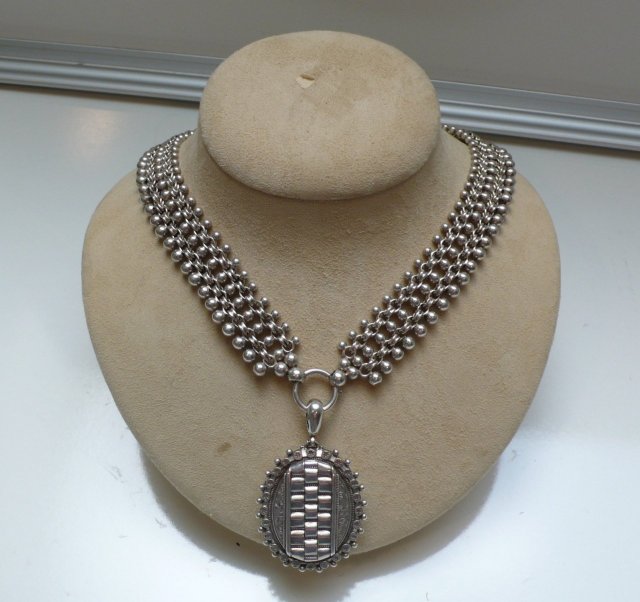 Victorian Sterling Silver Collar with Locket