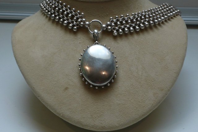 Victorian Sterling Silver Collar with Locket