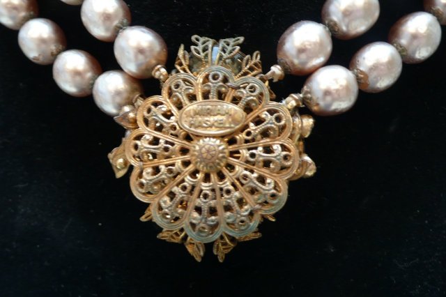 Miriam Haskell Pearl and Gem Necklace