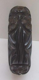 Bakelite Deeply Carved Chunky Dark Green flower