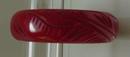 Bakelite Deep Red Carved Leaf Bracelet