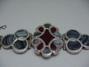 Victorian Scottish Agate Gray & Red Bracelet