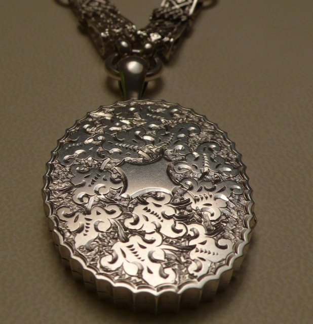 Victorian Sterling Silver Necklace and Locket