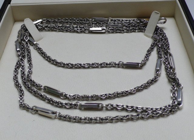 Victorian sterling Silver chain with stations
