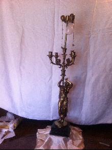 French Bronze Greek Figurals Candelabra Lamps