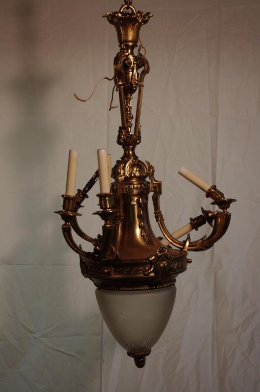Mid 19th Century Dore' Bronze Chandelier