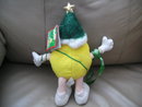 M&M Plush Yellow Christmas Tree Figure with Faux Lights and Poseable Legs