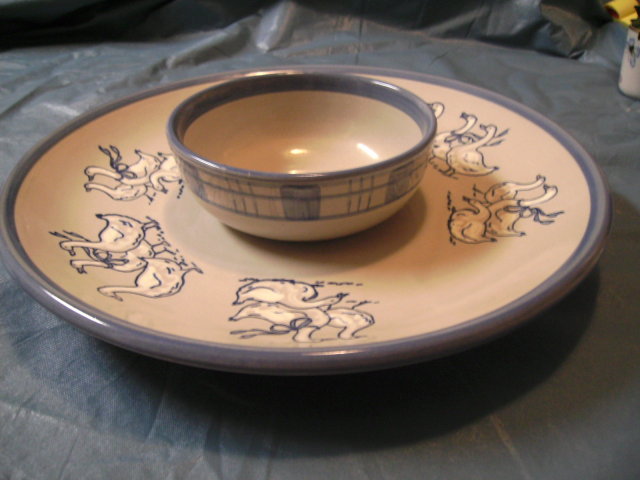 Louisville Stoneware Gaggle of Geese Chip and Dip