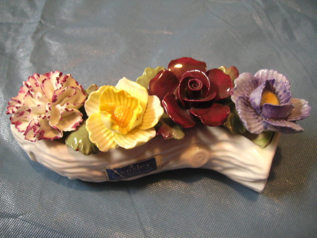 Aynsley Bone China Floral Log