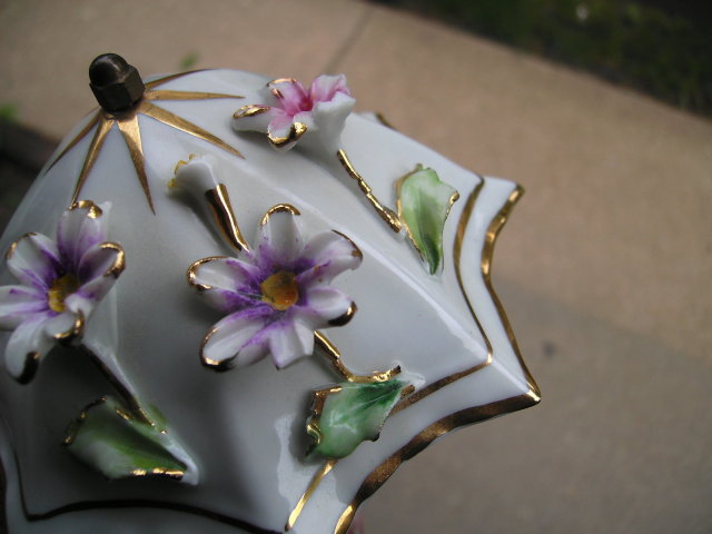 Signed Capodimonte Porcelain Umbrella